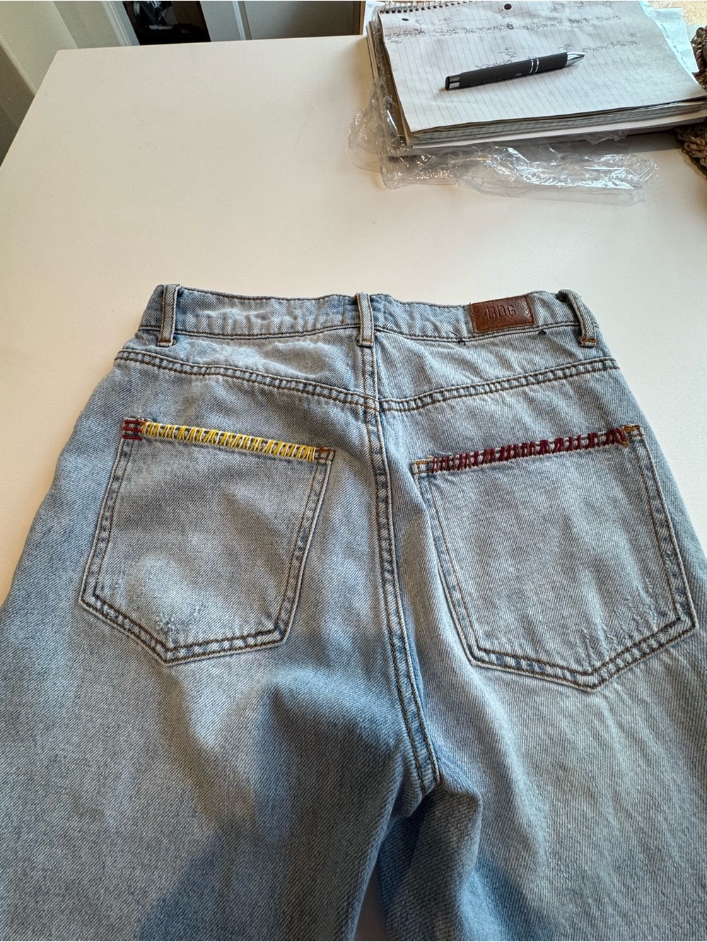 BDG Boho Dream: high rise  Straight-Leg Patchwork Denim size 27 cowboy jean - Picture 4 of 11